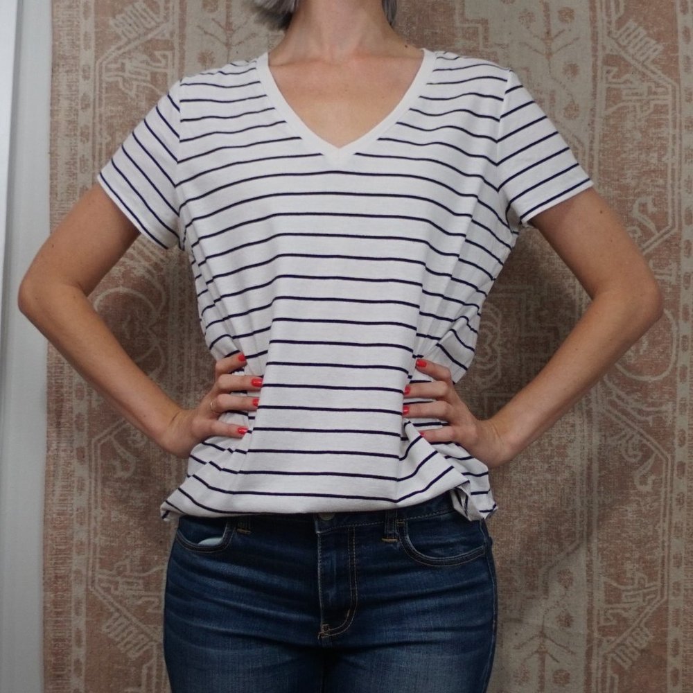 💜striped v neck